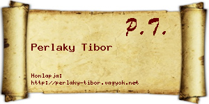 Perlaky Tibor névjegykártya